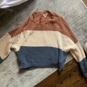 Debut Cropped Color Block Sweater- size M